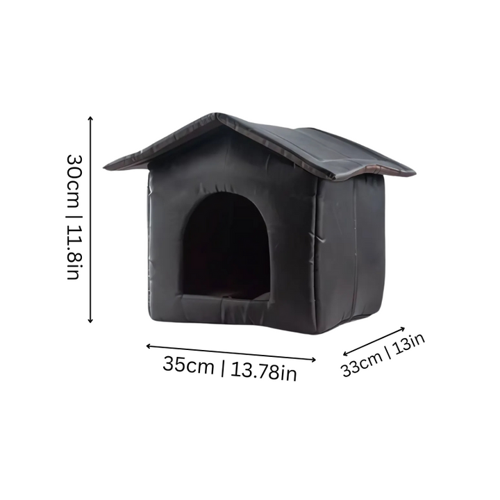 Durable outdoor pet shelter providing comfort for small dogs and cats
