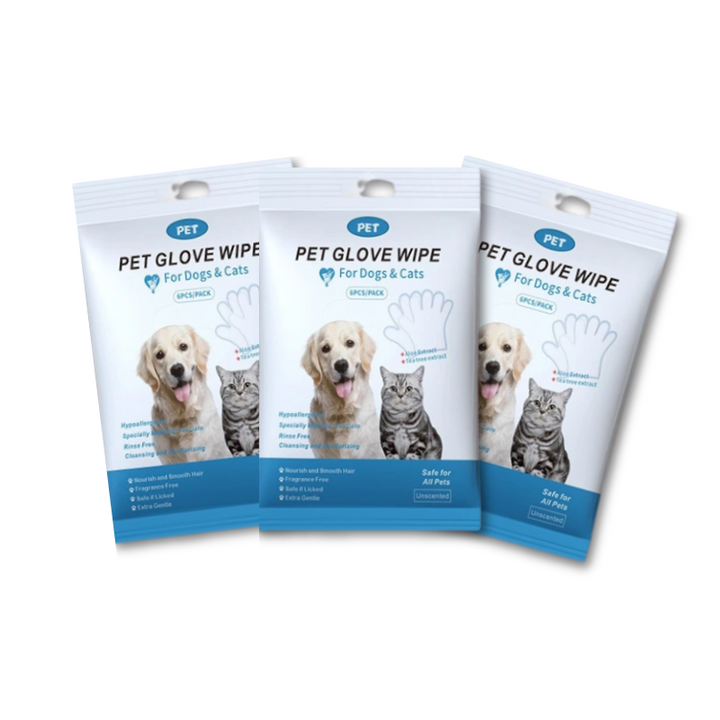 Easy pet hygiene solution: PetPure deodorizing glove wipes for dogs and cats.