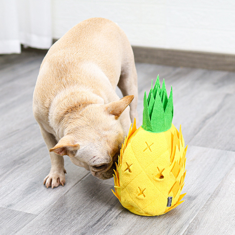 PinePlay Dog Enrichment Treat Hiding Pineapple Toy