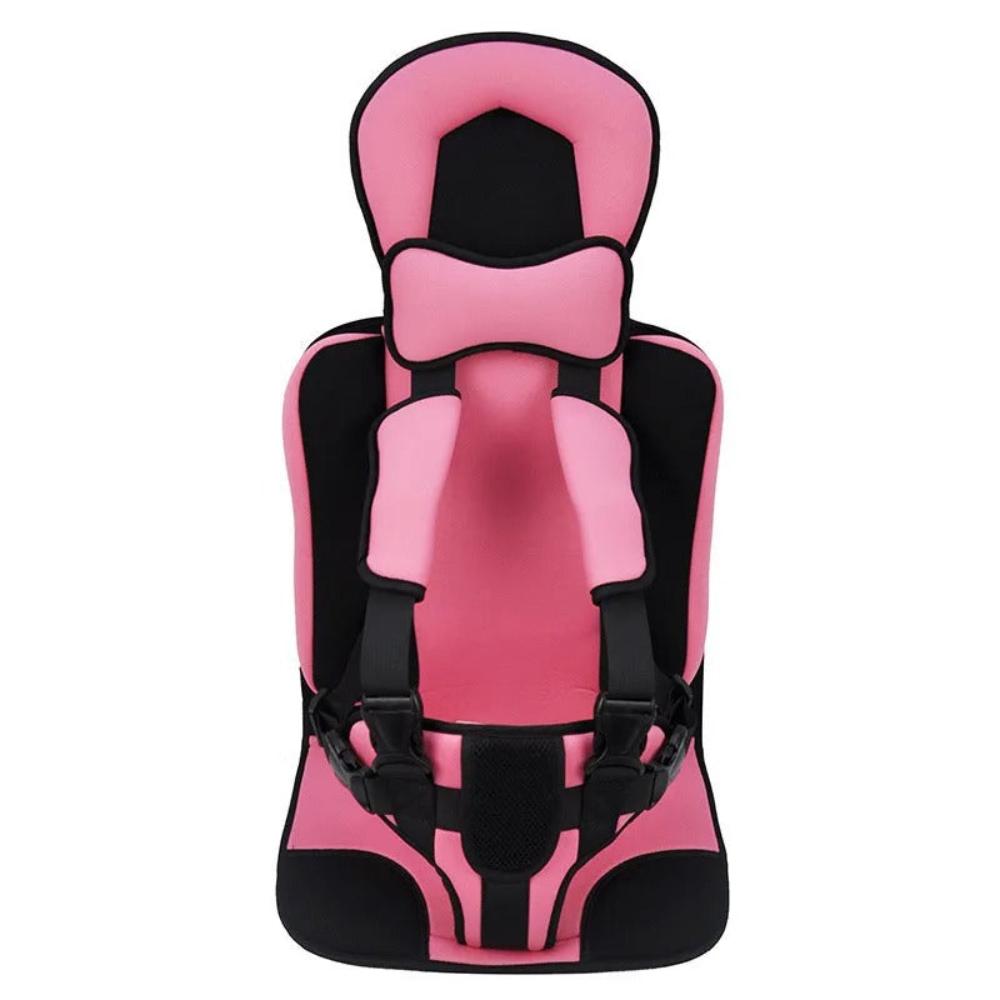 Blue toddler travel seat that securely attaches to a suitcase, doubling as a play chair.