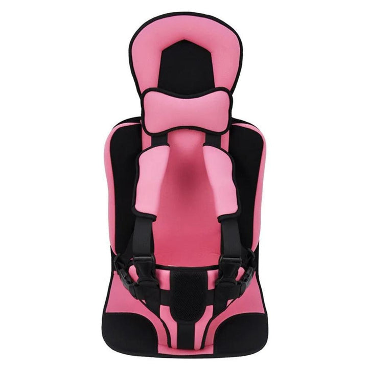Blue toddler travel seat that securely attaches to a suitcase, doubling as a play chair.