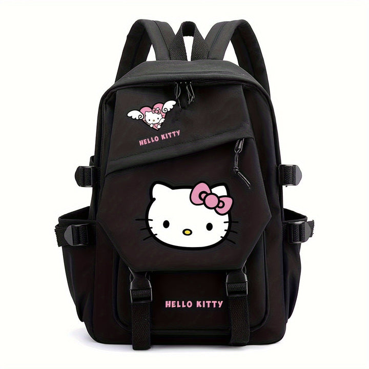 Pink Hello Kitty backpack for kids, perfect for school and adventures.
