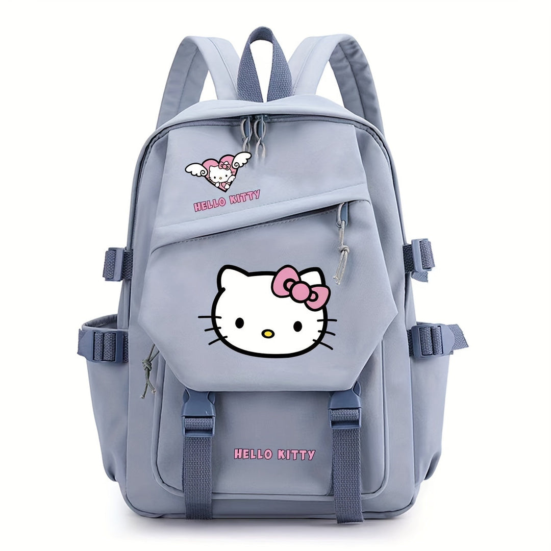 Blue Hello Kitty kids school bag, durable and lightweight for ages 3+.