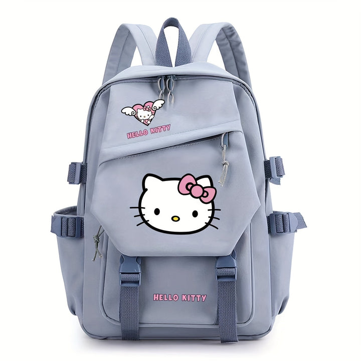Blue Hello Kitty kids school bag, durable and lightweight for ages 3+.