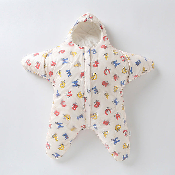Gift idea: cute star baby sleeping bag, warm and soft for infants