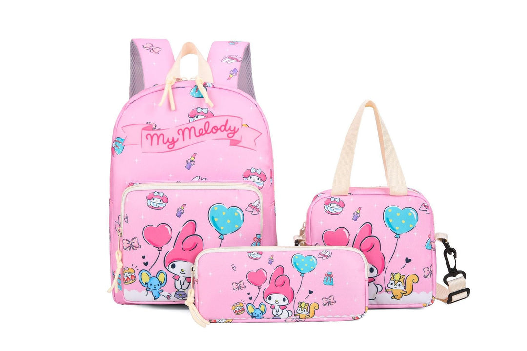 Colorful playful cartoon backpack for students. Unisex school bag, ideal for daily use & travel.