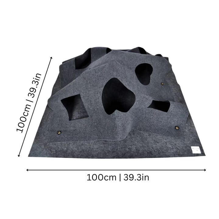 Foldable cat mat providing hiding spots and agility toy fun for playful cats.