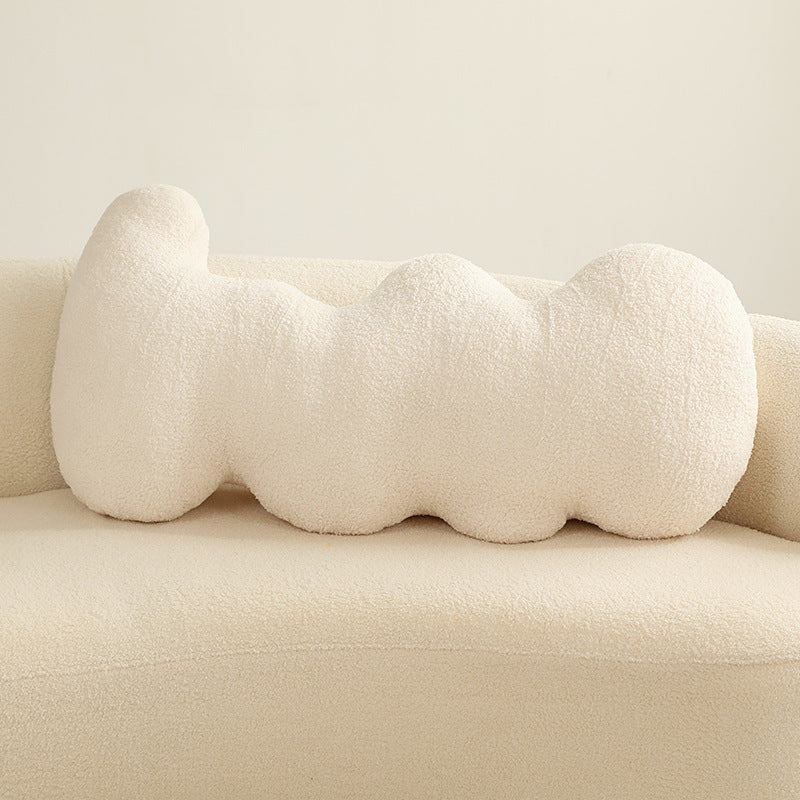 Green cactus long pillow, a soft cuddle companion and stylish home accent decor.