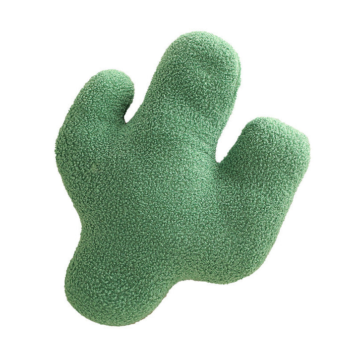 Soft cactus shaped decorative pillow, a charming plush home accent for any cozy space.