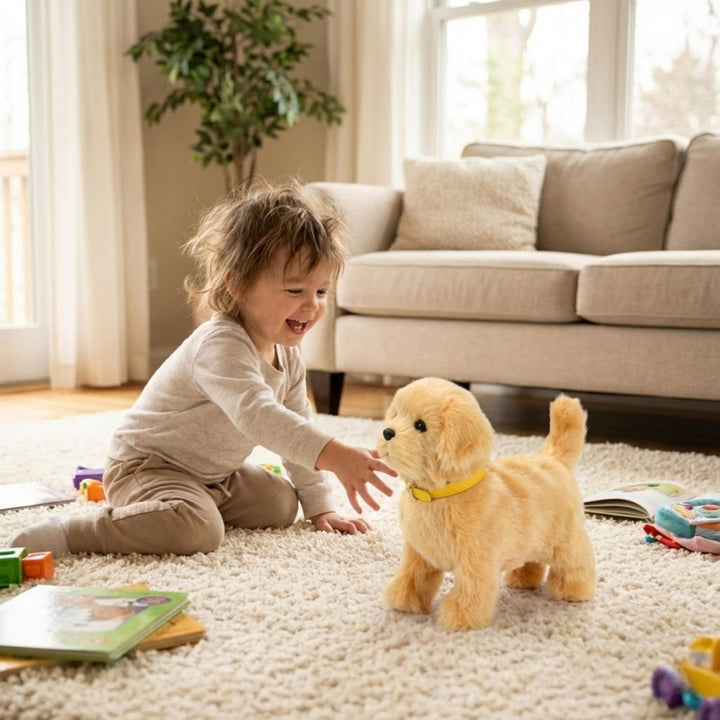 Interactive robot puppy, a realistic electronic pet toy with movements, suitable for children & toddlers. Great for play.