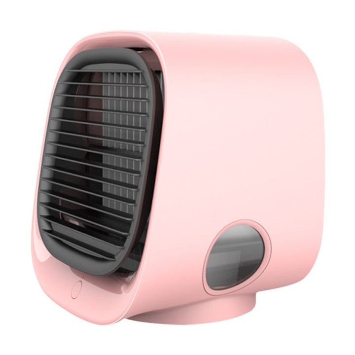 Quiet portable 2-in-1 air cooler & humidifier offers year-round cooling and comfort for home and office desktops.