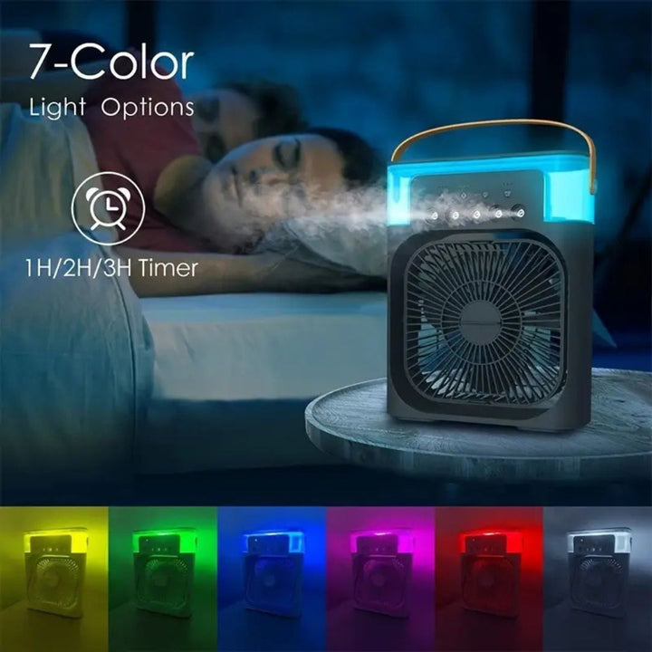 Portable 3-in-1 air cooler & humidifier, perfect for a desk or small space.