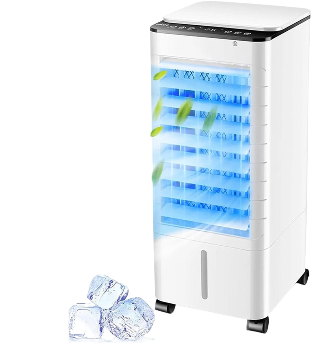 Portable air cooler & humidifier with remote control for home comfort. Enjoy personal climate control.