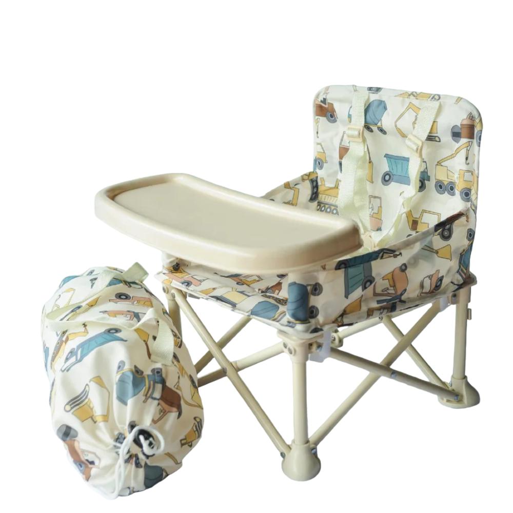 Convenient baby feeding chair designed for portability and quick cleanup at the park.