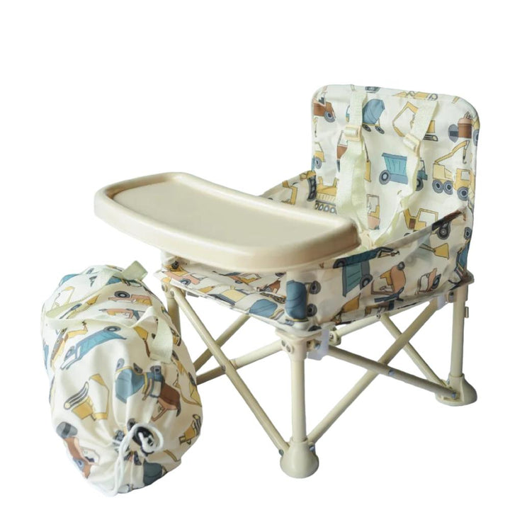 Convenient baby feeding chair designed for portability and quick cleanup at the park.