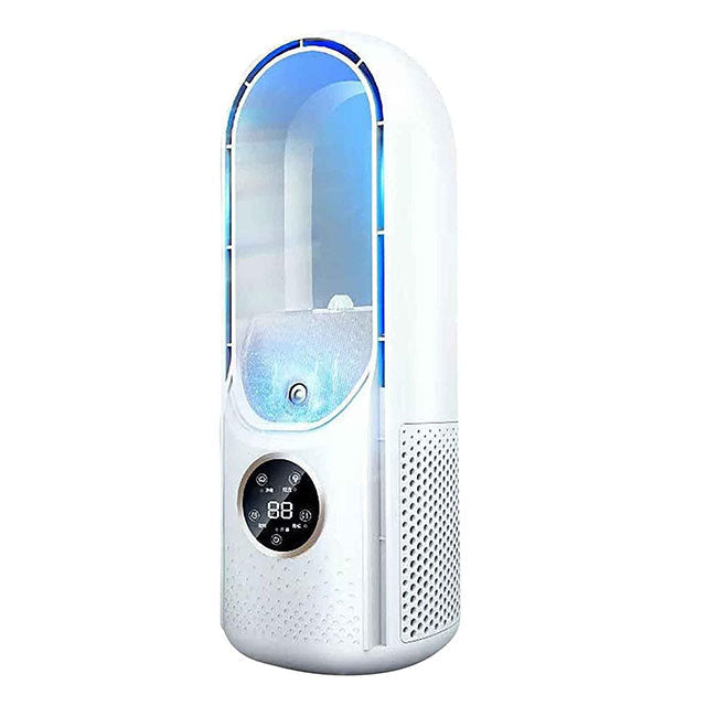Efficient bladeless air cooler, a modern, silent upgrade to a traditional fan for home/office.