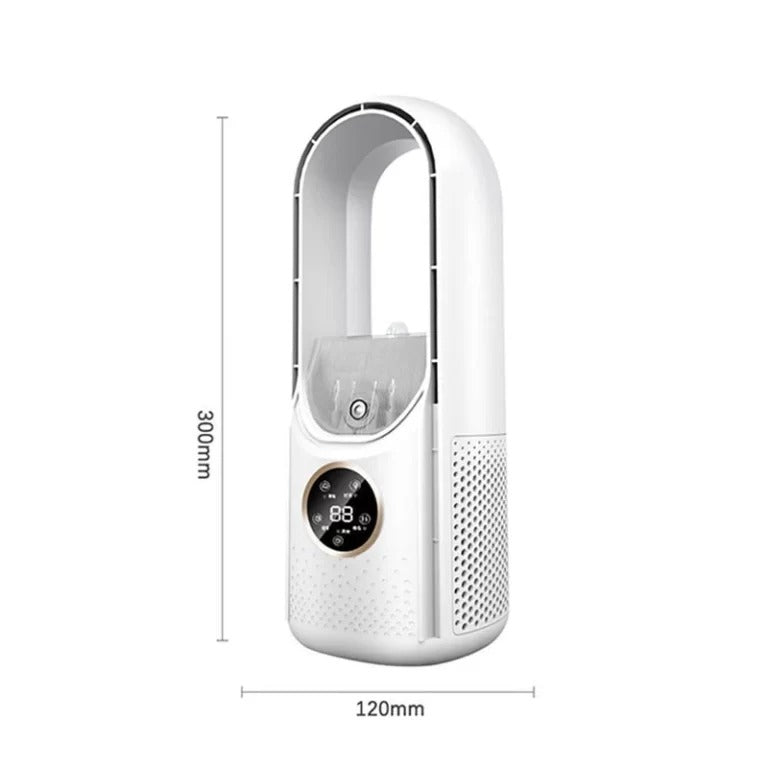 Stylish portable bladeless air cooler, a silent, modern cooling solution for contemporary home & office.