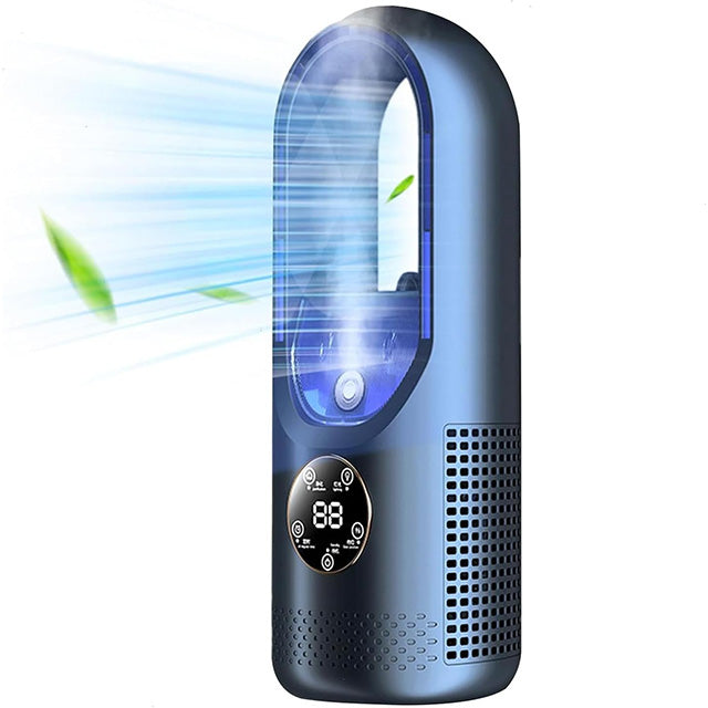 Bladeless design of the portable air cooler, ensuring silent & safe home/office cooling.
