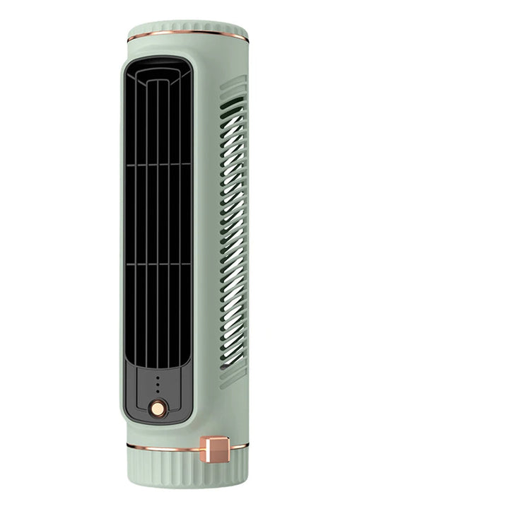 Modern portable bladeless tower fan with quiet air cooling technology, perfect for any room.