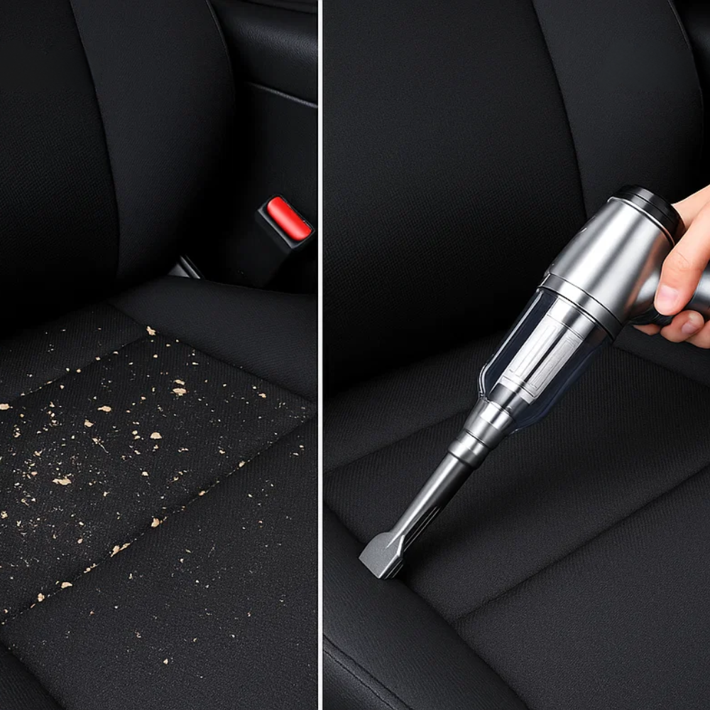 Compact handheld car vac, perfect for auto detailing and portable vehicle cleaning.