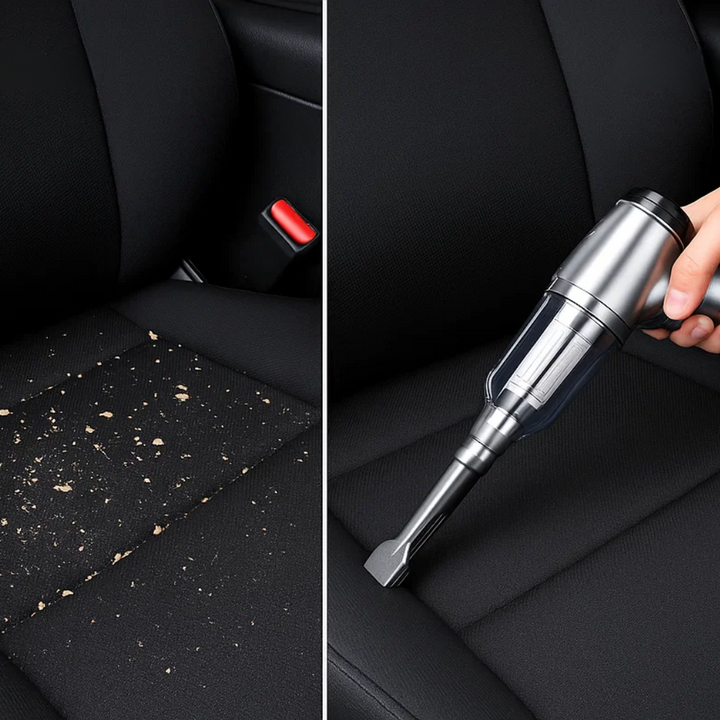 Compact handheld car vac, perfect for auto detailing and portable vehicle cleaning.