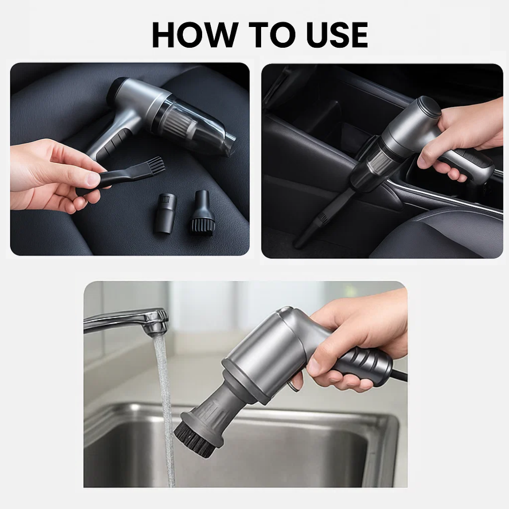 Powerful suction handheld car vacuum, essential for effective vehicle cleaning.