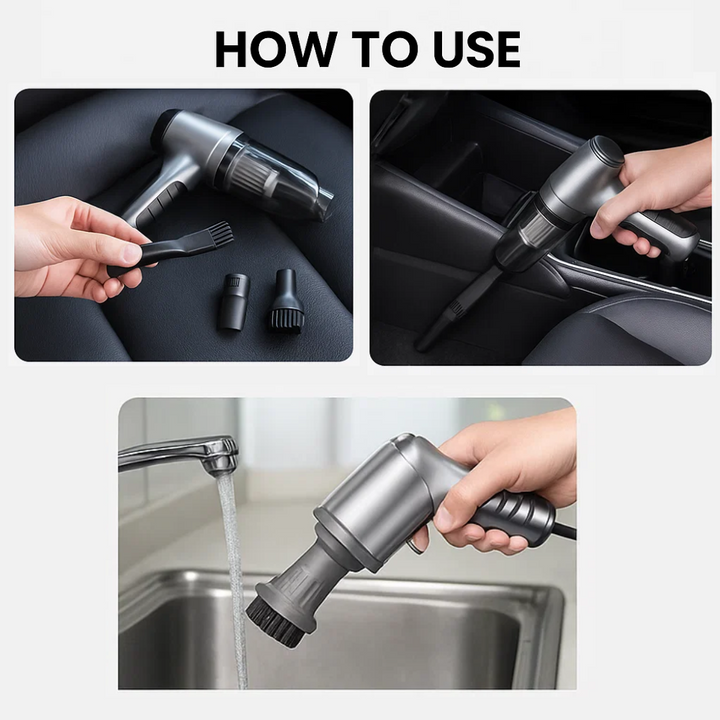 Powerful suction handheld car vacuum, essential for effective vehicle cleaning.