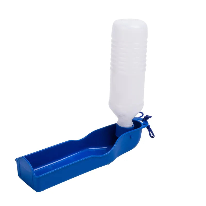 Durable portable dog water bottle with integrated bowl for a leak-proof and convenient pet hydration solution.