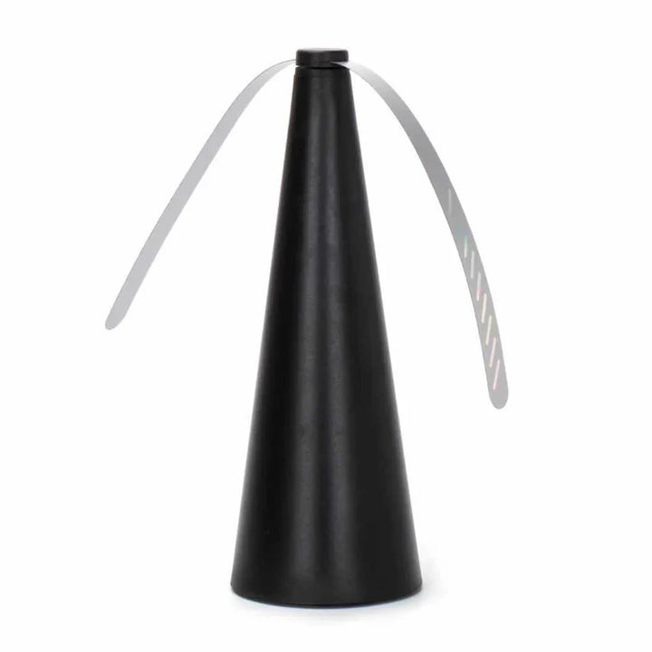 Portable fly fan for BBQs, picnics, & outdoor parties, keeping food safe.