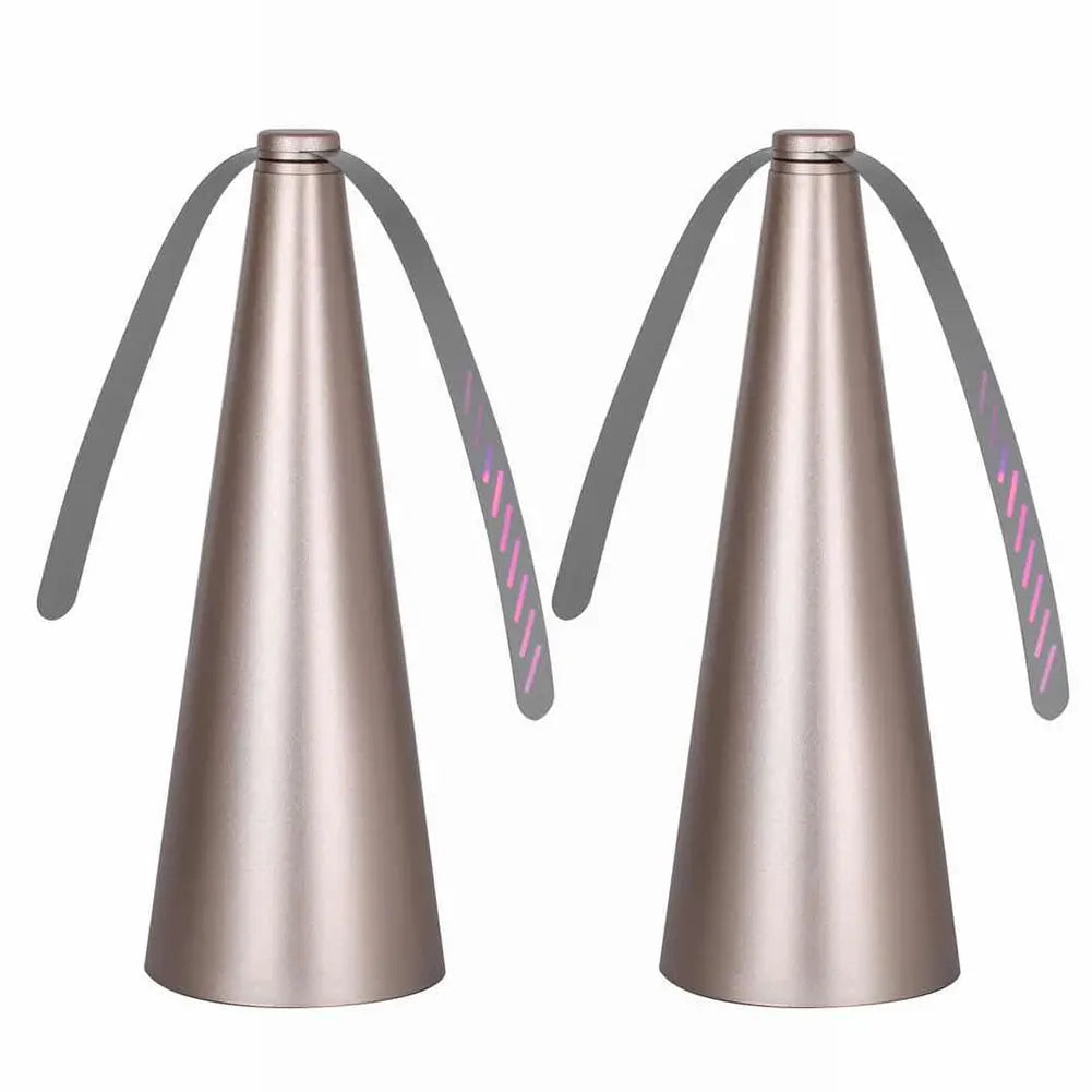 Chemical-free fly repellent fan, safe for food and outdoor dining & parties.