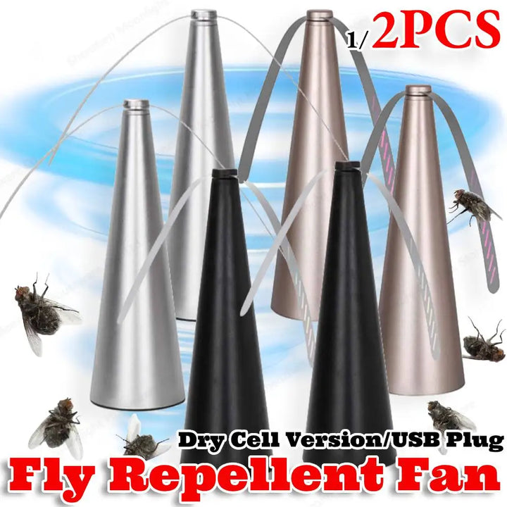 Sleek, portable insect repellent fan for safe, enjoyable outdoor dining.