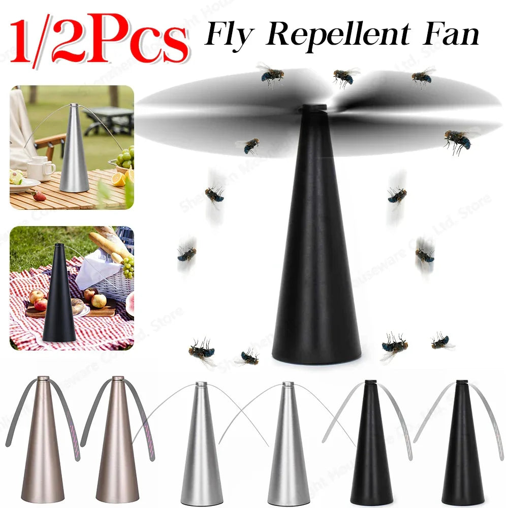 Enjoy outdoor dining without flies with this portable insect repellent fan.