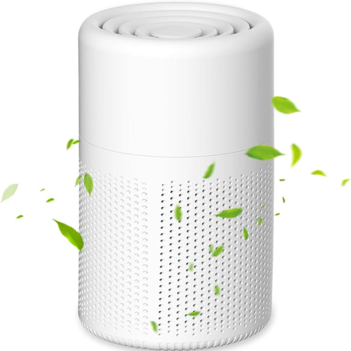 Portable HEPA air purifier for home, improving indoor air quality & providing allergy relief.