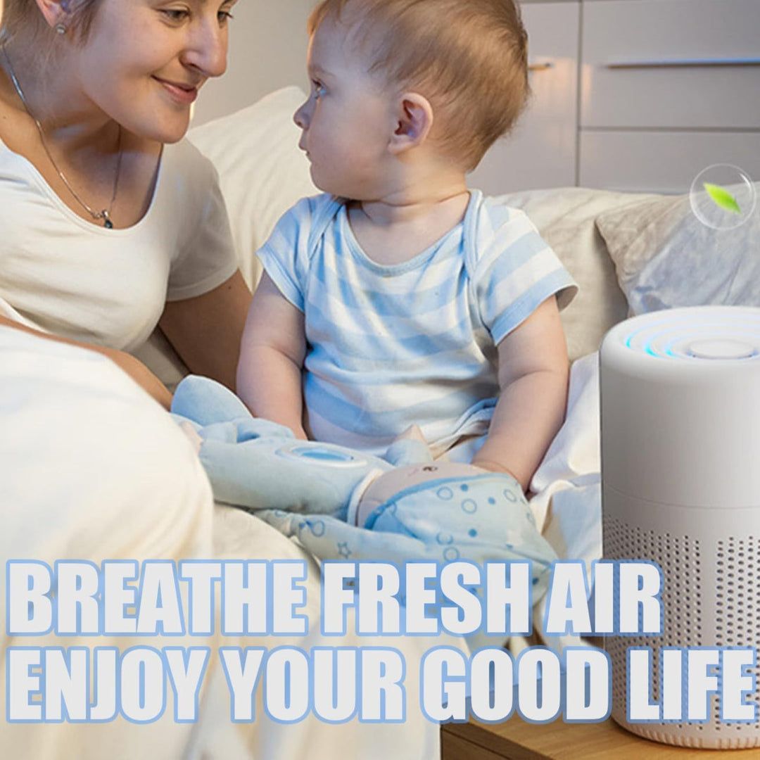 Small but powerful HEPA home air purifier, enhancing air quality and promoting a healthy environment.