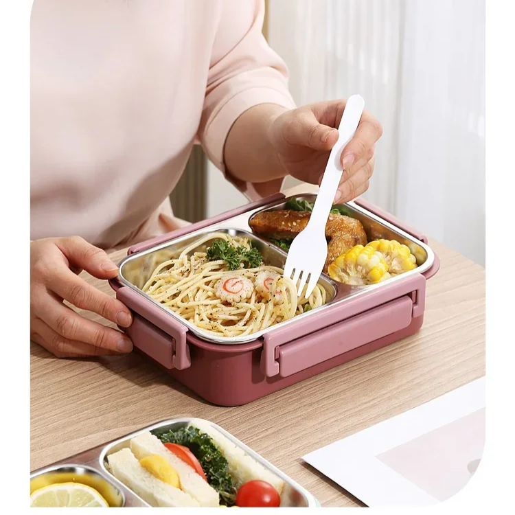 Leakproof food container with multiple compartments for organized meal prep. Portable insulated lunch box for any use.