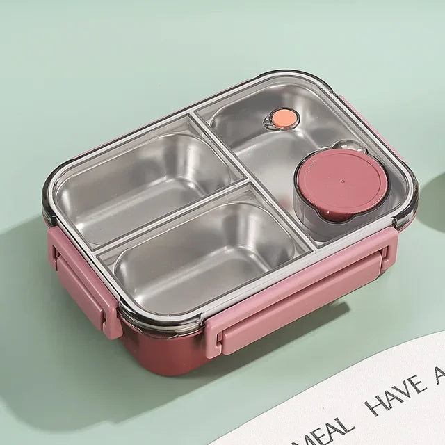 Portable insulated lunch box for travel & on-the-go meals. Leakproof food container with compartments for easy transport.
