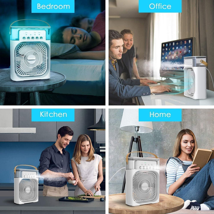 USB-powered personal air cooler. Stay cool & comfortable with this portable summer essential.
