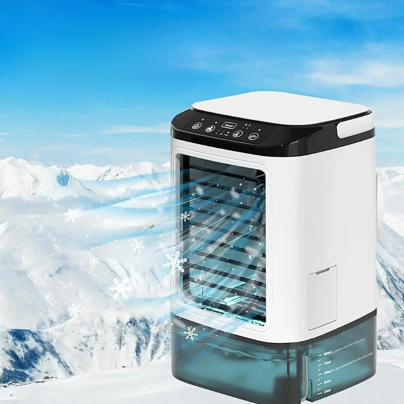 Portable Personal Air Cooler with 3-Speed Mist & LED Night Light, ideal for bedroom, home office cooling & humidifying.