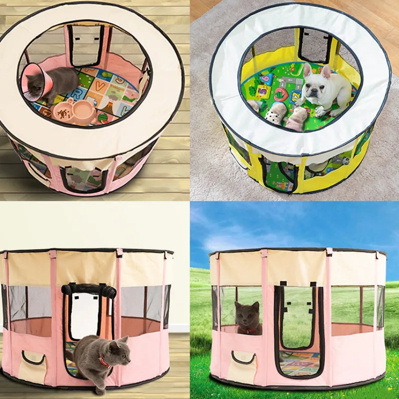 Cozy cat bed, foldable pet tent for indoor & outdoor use. Portable dog bed, perfect animal retreat.