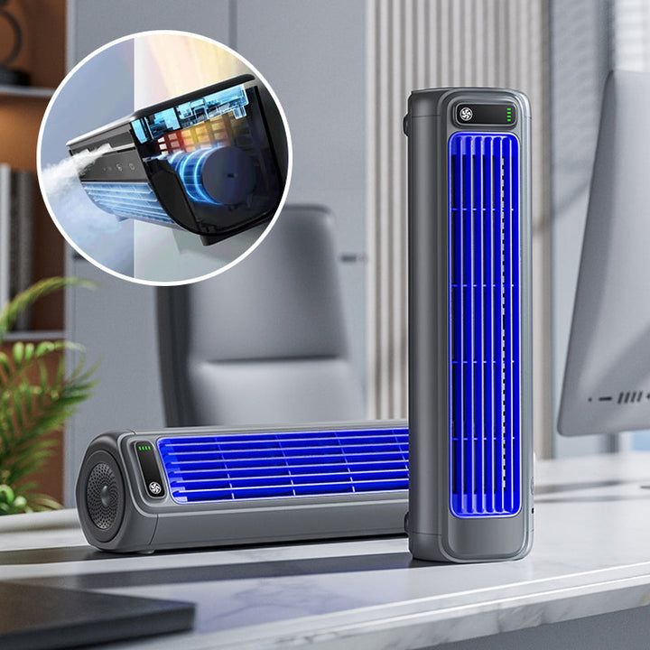 Compact desktop fan for home office and travel. Personal cooling with 2000mAh battery.
