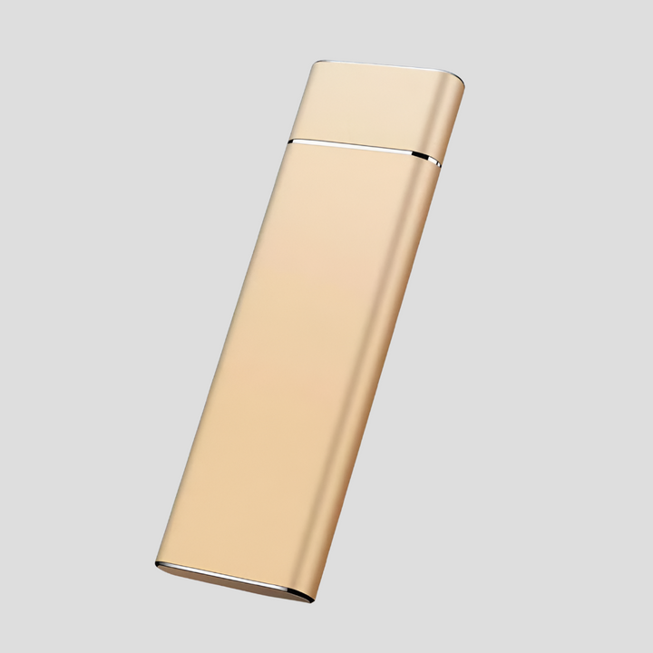 Durable portable SSD, perfect computer accessory for quick backups and file access.