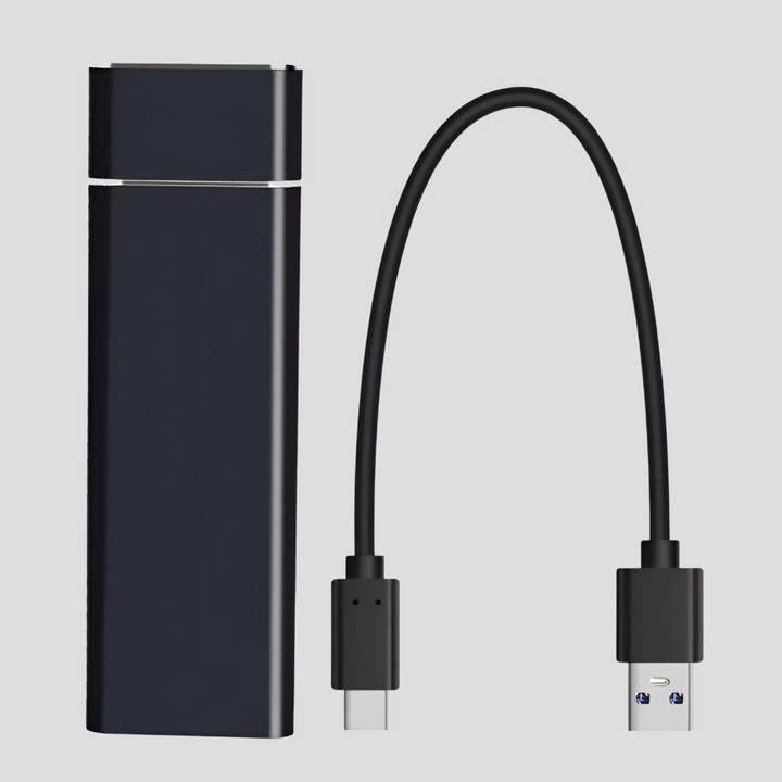 Sleek portable SSD external hard drive, delivering fast and efficient storage needs.