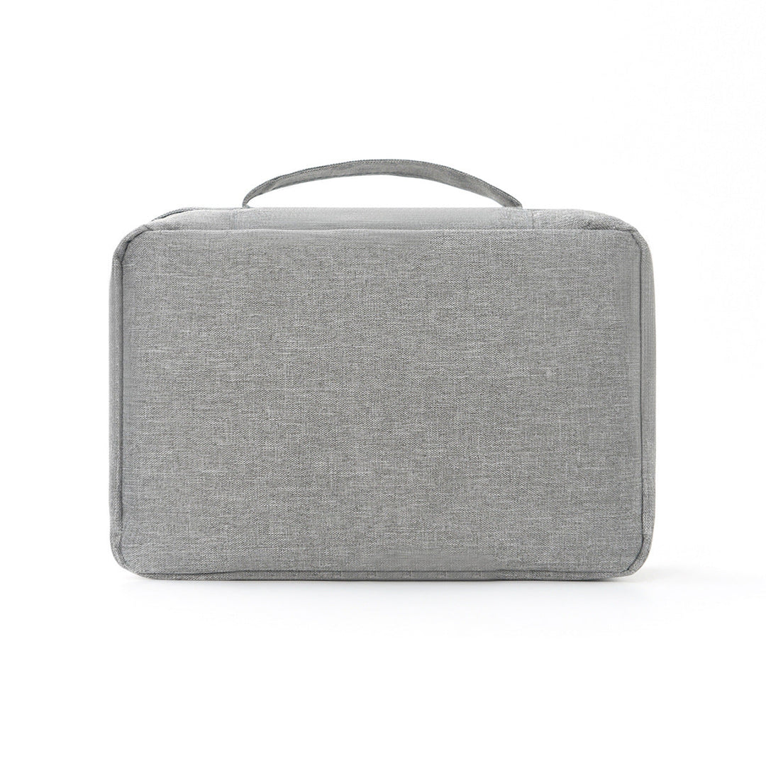 Durable travel toiletry bag, featuring a sturdy hook & organized sections for all your essential travel toiletries.