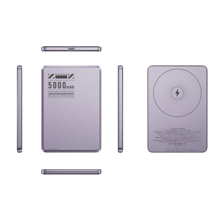 Sleek portable magnetic wireless charger, ideal for daily use.
