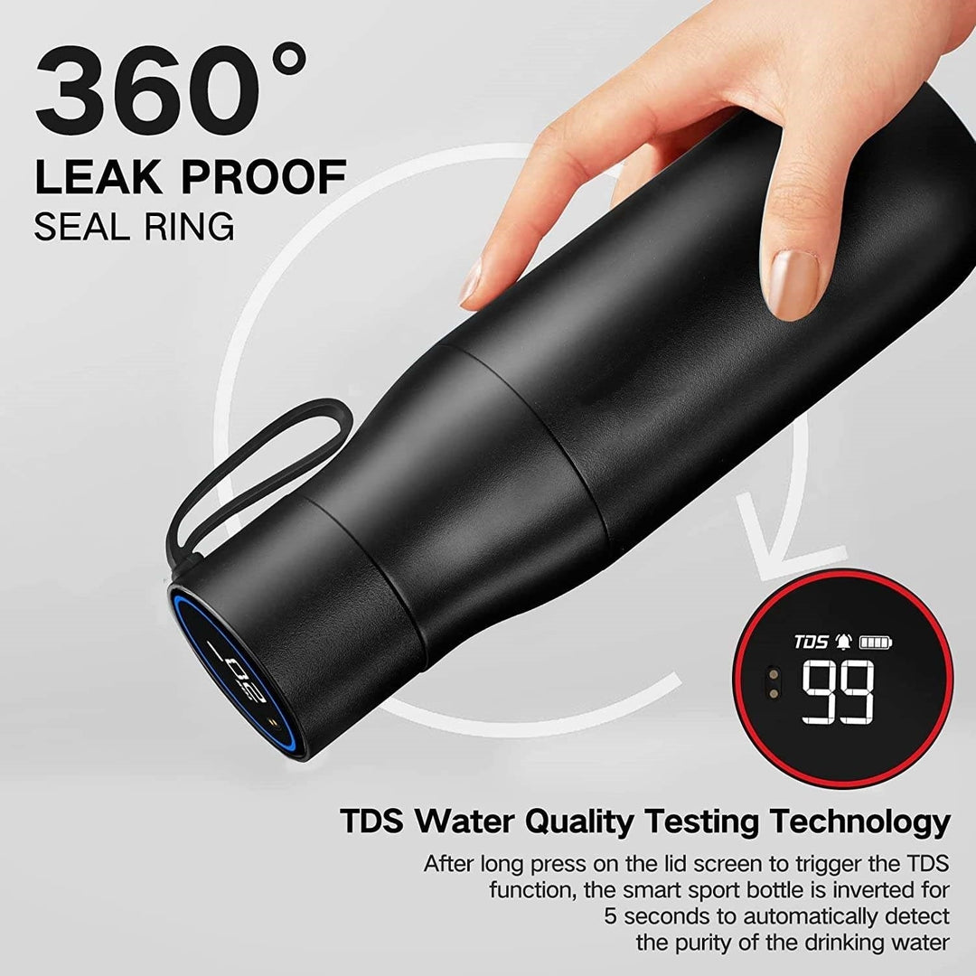 Durable, self-cleaning UV-C travel water bottle ensures healthy hydration and water purification.