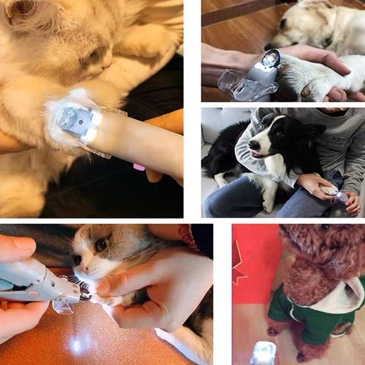Sturdy dog nail clippers, side view highlighting the integrated safety stop feature for careful pet grooming.