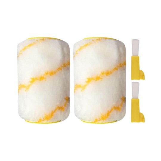 Home improvement precision paint roller with edge painter for no-tape, clean wall finish.