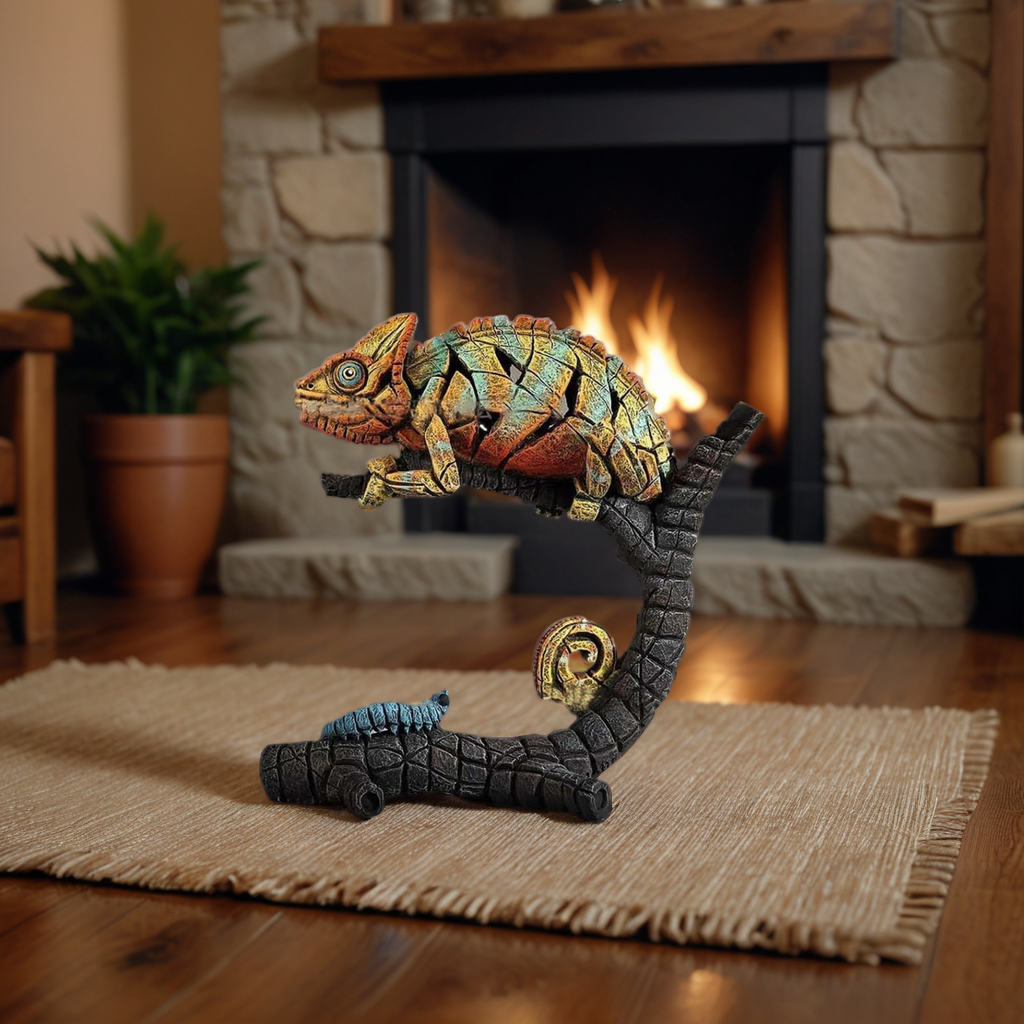Mystical home decor: resin art dinosaur statue with a unique, glowing effect.