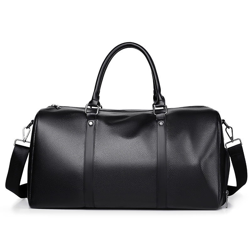 Versatile men's premium brown leather weekend bag, designed for durability and stylish travel.