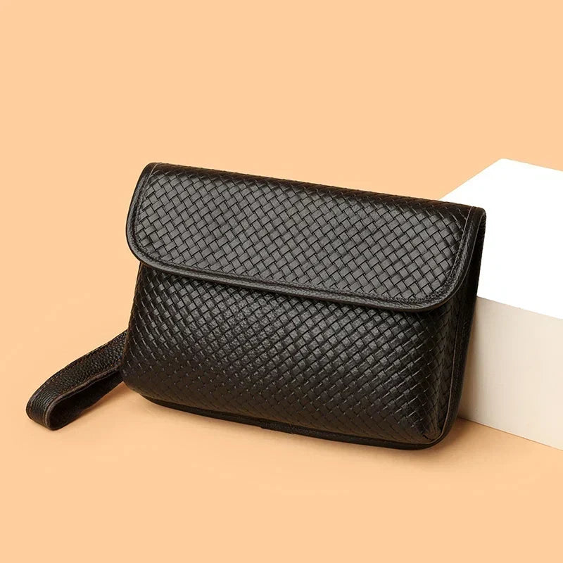 Compact men's leather shoulder bag. Ideal everyday carry & travel sling bag for essentials.